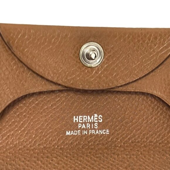 Auth HERMES Bastia - Gold Veau Epsom Square I Coin Case - Picture 4 of 4